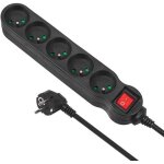 Multiprise - bock - 5 prises - interrupteur - 5m - noir