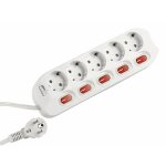 Multiprise - noname - 5 prises - interrupteurs individuels - blanc - int�rieur