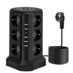 Multiprise lectrique - langtu - bloc parafoudre - surtenseur - 12 prises - 5 ports usb