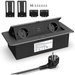 Multiprise electrique usb c pd20w aluminium prise encastrable plan de travail 2 prises et usb a bloc ...