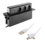 Multiprise encastrable 16a + cble usb universel quick charge offert - zenitech