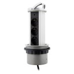 Multiprise encastrable de cuisine 3 prises schuko 16a - blanc / noir - zenitech Multiprise encastrable de cuisine 3 prises schuko 16a - blanc / noir - zenitech