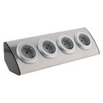 Multiprise de cuisine en angle 4 prises schuko 16a sans cble - gris - otio