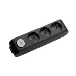 Multiprise x - tendia 3x prise 2p + t (nf) sans c�ble + interrupteur on / off noire