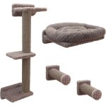 Mur descalade pour chats - kerbl - monte alpi - 8 pi�ces - gris - tour descalade