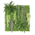 Mur vgtal artificiel en kit diy - ligne deco - 120x120cm - vert - plastique - asymtrique