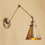 Murale applique en métal vintage or applique murale intérieur monté luminaire réglable simplicité bras ... Murale applique en métal vintage or applique murale intérieur monté luminaire réglable simplicité bras ...