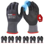 Mustbau 6 paires gants de travail  cran tactile gants nitrile rsistants  labrasion convient pour ...