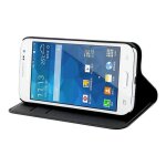 Etui slim - muvit - samsung galaxy core prime / ve - noir - souple - rabat