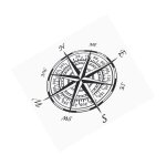 Autocollant de voiture boussole mxzzand - pvc 20x20cm - blanc