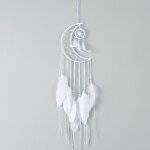 Attrape - r�ves - mxzzand - tiss� � la main - d�coration murale - pendentif �olien - blanc