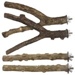Perchoir  oiseaux - mxzzand - bois naturel - 4 pices - 20 * 12. 7cm - pour petits oiseaux