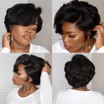 Perruque courte boucle de cheveux humains - mxzzand - coupe lutin - hygine et soin - couleur assortie ...