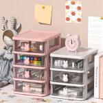 Mxzzand petit organisateur de tiroirs bo�te de rangement de bureau en plastique bureau set blanc 5 niveaux ...