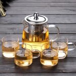 Mxzzand thires thire en verre avec filtre amovible en acier inoxydable thire en fleurs et  feuilles ...