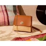 Sac trap�ze - my little box - petite mendigote - simili cuir - cha�ne ajustable - marron