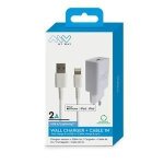 Myway pack chargeur secteur 2a + câble lightning mfi 1 m - blanc Myway pack chargeur secteur 2a + câble lightning mfi 1 m - blanc