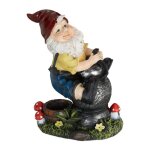 Relaxdays nain de jardin avec lanterne rsiste aux intempries et gel hxlxp: 15x75x105 cm figurine multicolore ...