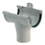 Naissance centrale de goutti�re - girpi - pvc gris - demi - ronde -