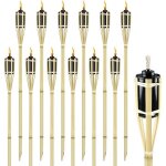 Naizy 12 pi�ces torche de jardin torches � huile pour lext�rieur avec m�che hauteur 90cm pour la d�coration ...
