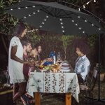 Naizy 3. 5m alu parasol inclinable jardin parasol d�port� avec lumi�re led anti uv pour les jardins et ...