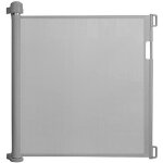 Barri�re de s�curit� r�tractable pour b�b�s et chiens - naizy - extensible jusqu� 150 cm - gris