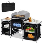 Armoire de camping - naizy - pliable - 174x46x110cm - tissu oxford 600d - aluminium pur