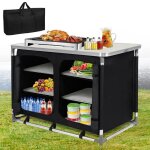 Armoire de camping - naizy - pliable - 100x50x80cm - tissu oxford 600d - aluminium