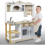 Naizy cuisine enfants cuisiniere en bois dinettes  jouer 85x65x24cm chef jeu de rle avec des accessoires ...