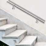 Naizy main courante escalier 200cm acier inoxydable murale garde - corps ext�rieure & int�rieure rampe ...