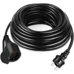 Naizy rallonge �l�ctrique 20m pour multiprise - c�ble dextension - noir - ip44 - avec �tui de protection ...