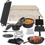 Set de casseroles - naizy - 12 pices - fonte - caisse en bois - compatible induction