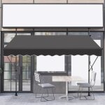 Store de balcon r�tractable - naizy - 350 x 120 cm - manivelle - sans per�age - hauteur r�glable