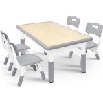 Naizy table pour enfants avec 4 chaises ensemble de chaises de table pour enfants réglables en hauteur ... Naizy table pour enfants avec 4 chaises ensemble de chaises de table pour enfants réglables en hauteur ...
