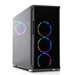 Nanoxia deep silence 8 - bo�tier pc midi atx rgb 4x ventilateurs a - rgb 120mm usb 3. 1 porte en verre ...