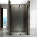Napoli black porte de douche coulissante noire h. 200 cm verre 8 mm choisir la largeur - largeur 120 ...