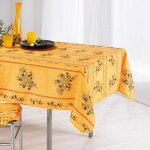 Nappe anti tache provenale polyester olivou jaune - 150x240cm