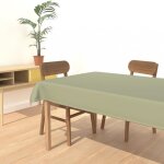 Nappe anti - t�ches rectangle 140x240 cm alix kaki par soleil docre