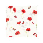 Sous - nappes bulgommes - promo linge - coquelicot - 300 x 140 cm - blanc et rouge