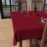 Nappe carr�e anti - t�ches 180x180 cm luxury rouge par soleil docre