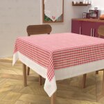 Nappe carrée anti - tâches en coton 140x140 cm vichy par soleil docre Nappe carrée anti - tâches en coton 140x140 cm vichy par soleil docre