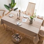 Nappe carre antitache impermable - leoclotho - polyester - 90x140cm - beige