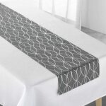 Nappe & chemin de table elipsa 140x250cm gris & argent