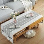 Nappe coton et lin avec poche latrale de rangement nappe rectangulaire anti tache nappe table pour salon ...