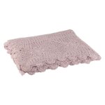 Nappe d�co en coton dentelle 130x180cm rose mauve