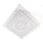 Nappe en dentelle - tbest - rectangulaire - motif creux - couleur blanche - coton naturel