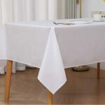 Nappe enduite avec traitement antitache blanc rectangulaire 145 x 240 cm