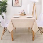 Nappe imperm�able de table rectangulaire anti - taches 110 x 170 cm - kaki - insfity - uni - beige - ...