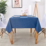 Nappe imperm�able de table rectangulaire anti - taches 120 x 180 cm - bleu - insfity - synth�tique - ...