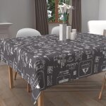 Nappe imprime anti - tches carre 180x180 cm coffee par soleil docre